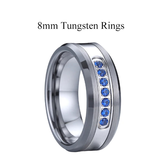 Luckacco Men's Damascus Ring Tungsten Fashion Jewelry Unique High Quality Handmade Wedding Bands Couples Rings For Men Male Boys
