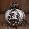 Luckacco Antique FullMetal Alchemist Edward Elric Cosplay Quartz Pocket Watch with Pendant Necklace Men Women Fob Watch
