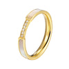 Luckacco Exquisite Shells And Inlaid 6 Small Zircon Ring Stainless Steel High Quality Jewelry Gold Color Women Brand Love Ring