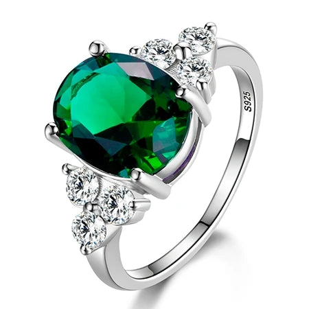 Luckacco 925 Sterling Silver Rings for Woman Luxury Blue Crystal Female Cubic Zirconia Women Sterling 925 Silver Colorful Zircon Ring
