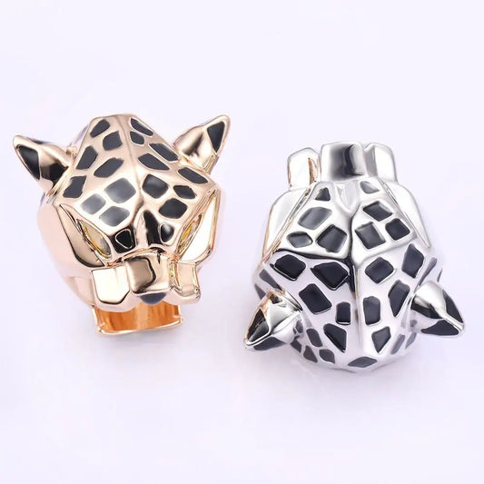 Luckacco High Quality Leopard Man Woman Cocktail Statement Ring Green Zircon Eyes Jewelry Dropship Size 6/7/8/9