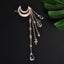 Classic Moon Crystal Rhinestone Beads Dangle Fringe Hair Clip Hair Accessories Women Bridal Jewelry decoration headpiece - luckacco