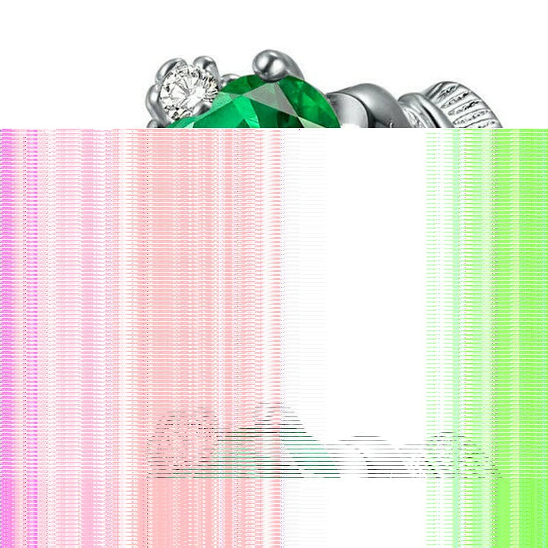 luckacco women silver color zircon crown wedding engagement claddagh ring size 6-10