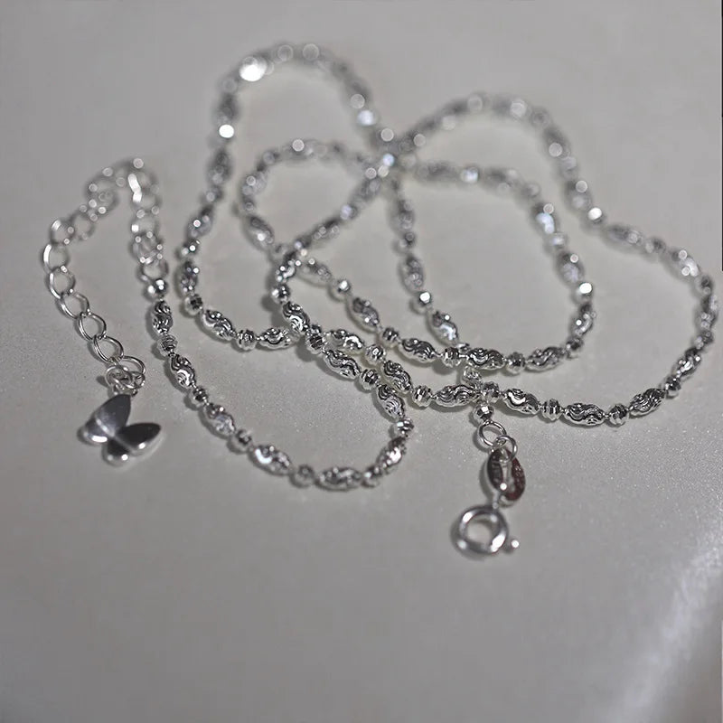 luckacco 925 sterling silver sparkling clavicle chain choker necklace for women fine jewelry wedding party birthday gift