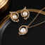 Pearl Necklace Natural Freshwater Pearl Sets For Women Stud Earrings Party Shell shape micro-set zircon Trendy Jewelry Gift - luckacco