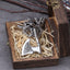 Stainless Steel Viking Axe key bottle opener viking necklace with wooden box as gift - luckacco