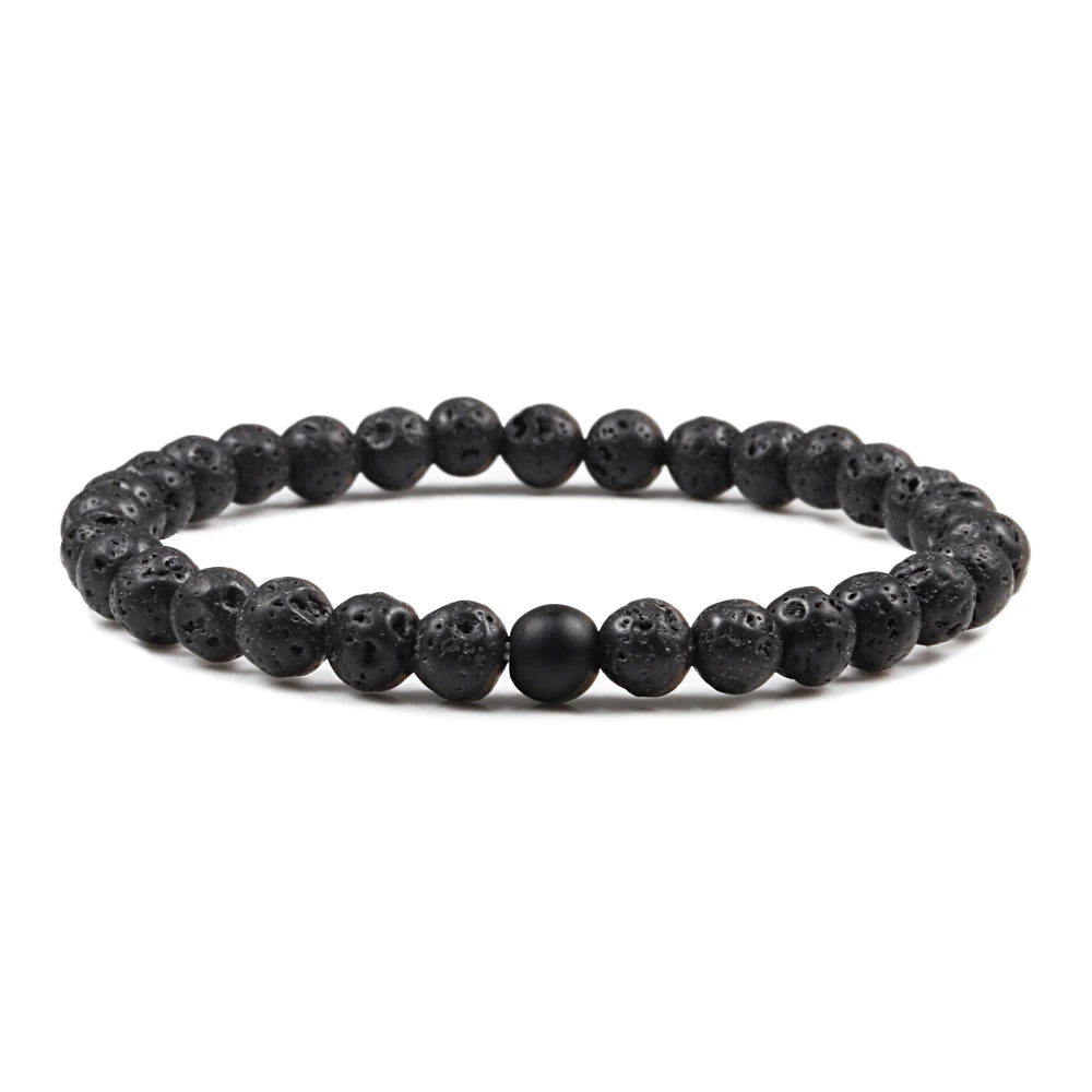 luckacco natural green malachite stone lava bracelets women men strand charm buddha beads bracelet yoga prayer handmade jewelry gift