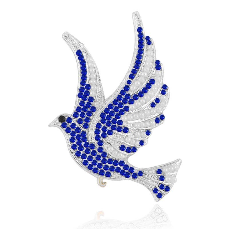 Custom Greek Letters ZOB ZPB Zeta Phi Beta Sign  Peace Pigeon Dove Pearl Crystal Brooch Jewelry - luckacco