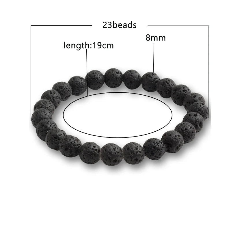 luckacco 10mm tiger eye natural stone beads bracelet 3 size buddha lava round beads elasticity rope bracelets for men yoga handmade jewel