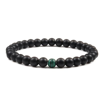 Luckacco Natural Green Malachite Stone Lava Bracelets Women Men Strand Charm Buddha Beads Bracelet Yoga Prayer Handmade Jewelry Gift