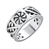 Luckacco Nostalgia Slavic Kolovrat Symbol Women Finger Ring Bulgaria Bijoux Mens Rings Silver Color