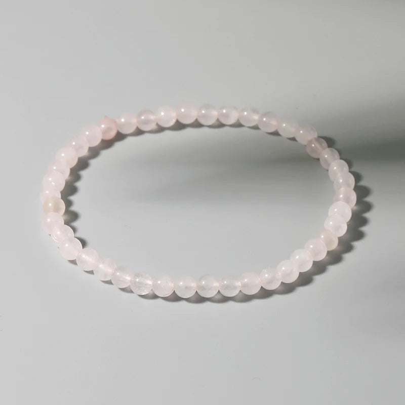 luckacco 4mm mini rose quartz bracelet energy bracelets tiny bracelet natural stone statement bracelet charm beaded couples bracelets