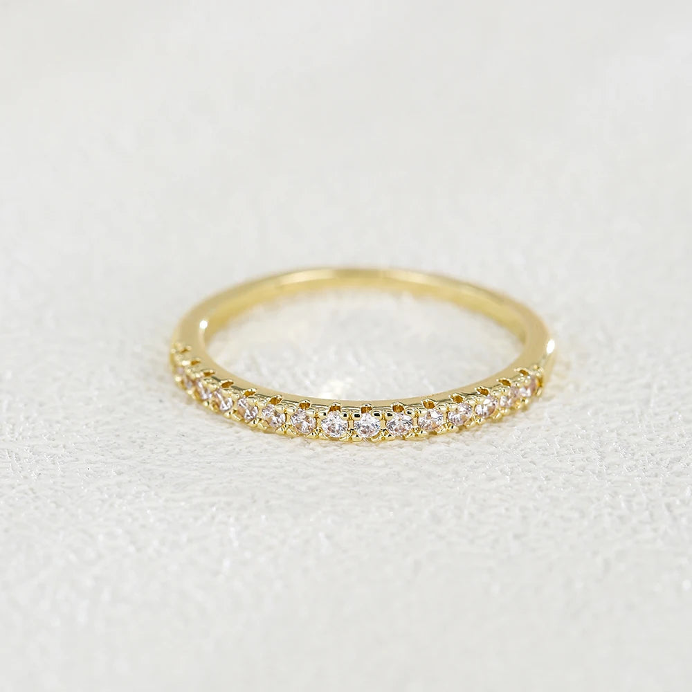 luckacco emmaya new arrival shiny thin ring with tiny and cute aaa zirconia three colors choice for female modern style party fine gift