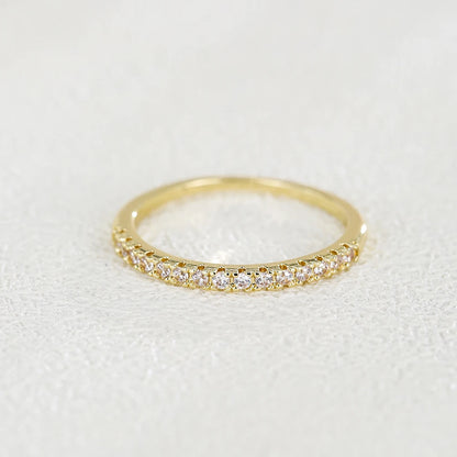 Luckacco Emmaya New Arrival Shiny Thin Ring With Tiny And Cute AAA Zirconia Three Colors Choice For Female Modern Style Party Fine Gift