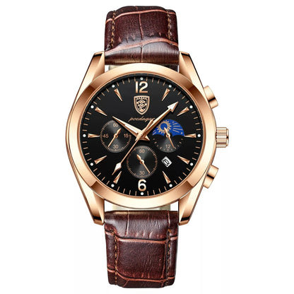 Luckacco POEDAGAR Men Watch New Top Brand Luxury Waterproof Luminous Sport Wristwatch Quartz Military Genuine Leather Relogio Masculino