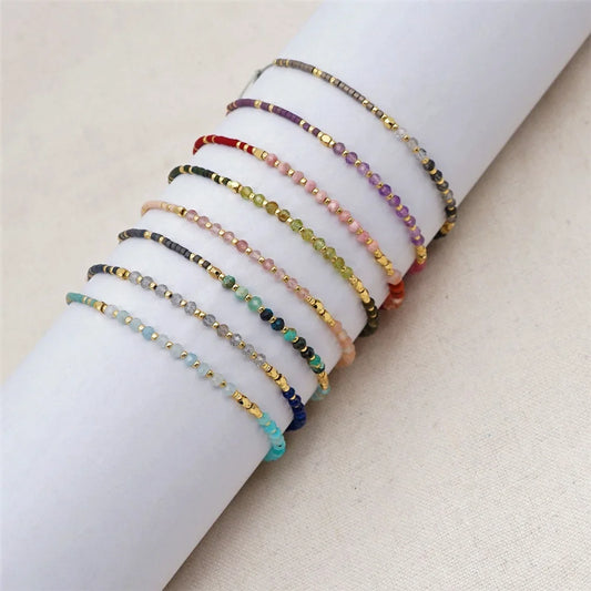 Luckacco Shinus Miyuki Beaded Bracelet Gift Seed Bead Simple Bracelets For Women Pulseras 2022 Jewelry Adjustable Natural Stone Armband