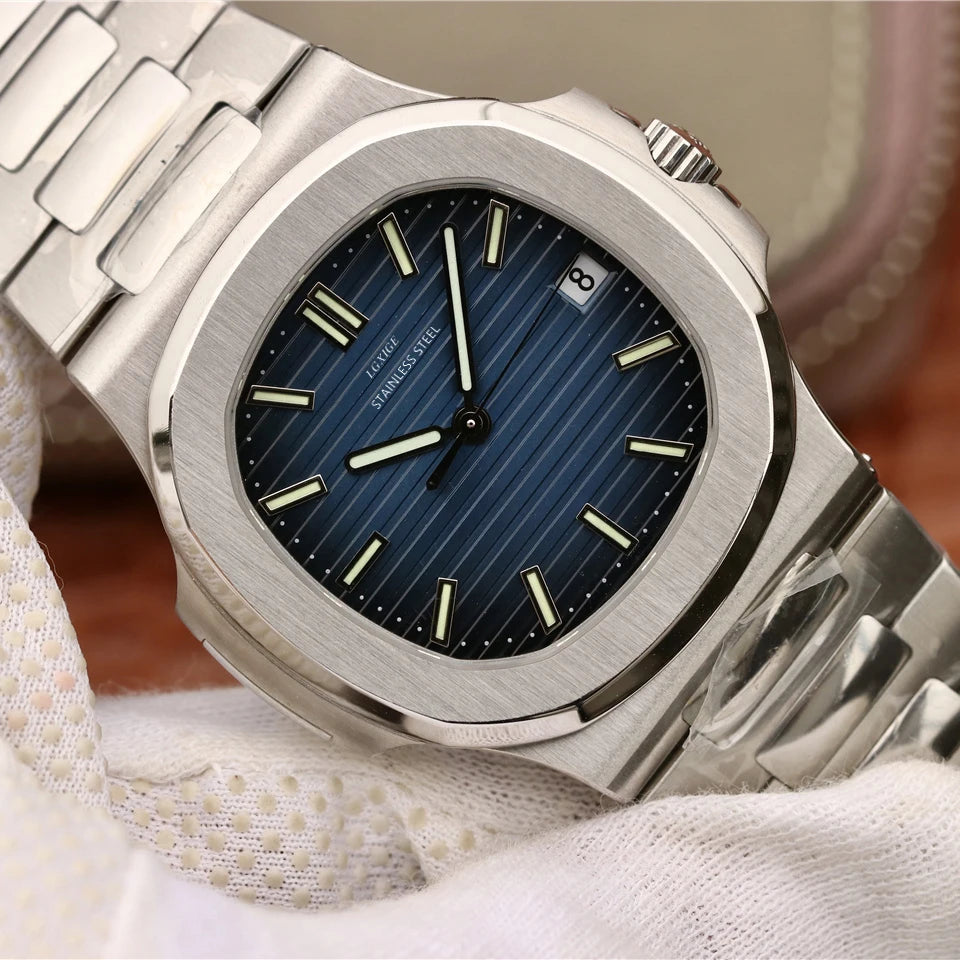 luckacco lgxige top luxury brand japan quartz watches men stainless steel military watch causal fashion business clock male wristwatch