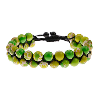 Luckacco Fashion Men Tiger Eye Natutal Stone Beaded Braided Bracelet Bangles Handmade Double Layer Lapis Lazuli Bracelets Hommes
