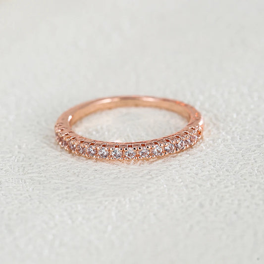Luckacco Emmaya New Arrival Shiny Thin Ring With Tiny And Cute AAA Zirconia Three Colors Choice For Female Modern Style Party Fine Gift