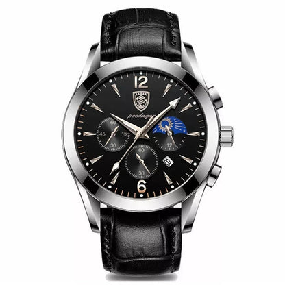 Luckacco POEDAGAR Men Watch New Top Brand Luxury Waterproof Luminous Sport Wristwatch Quartz Military Genuine Leather Relogio Masculino