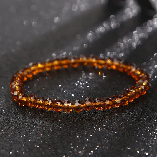 Luckacco New Artificial Austria Crystal Bracelet Fashion Shiny Stone Beads Elasticity Rope Strand Bracelets for Women Jewelry