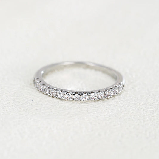 Luckacco Emmaya New Arrival Shiny Thin Ring With Tiny And Cute AAA Zirconia Three Colors Choice For Female Modern Style Party Fine Gift