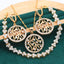 Classic Gold Colored Jewelry Set For Women Bride White Crystal Bracelet Earrings Necklace Pendant Wedding Jewelry Gift 3PCS - luckacco