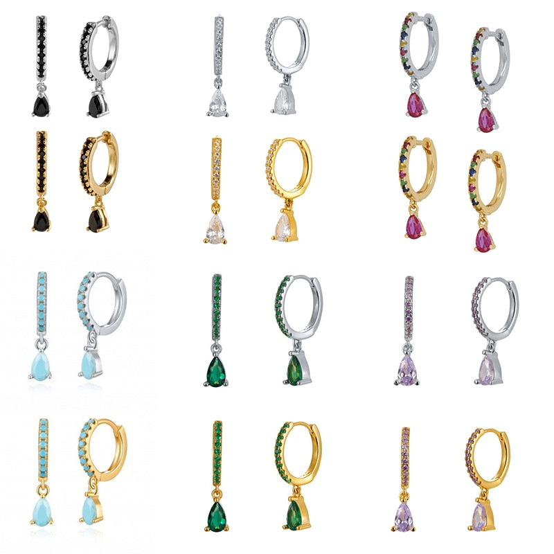 BOAKO Hoops Piercing 925 Sterling Silver Earrings  Earrings For Women Silver/Gold Jewelry Fashionable Zircon Lurury Diamond - luckacco