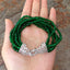 YYGEM 8'' natural 7 Rows 4mm faceted round Green Jade Bracelet  Cubic Zirconia pave Clasp office style for women - luckacco