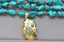 Z10568 3Row 18" 43mm Baroque White Pearl Green Turquoise Necklace Pendant - luckacco