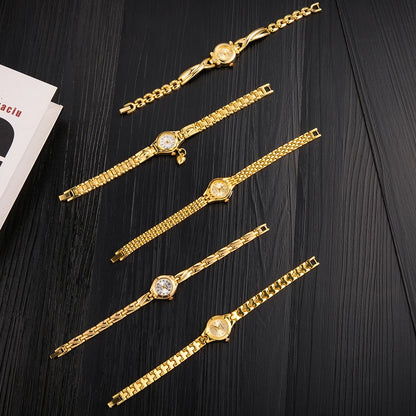 Luckacco Simple Elegant Small Women's Watches Luxury Brand Gold Wrist Watches for Women Ladies Quartz Watches for Girls montre femme