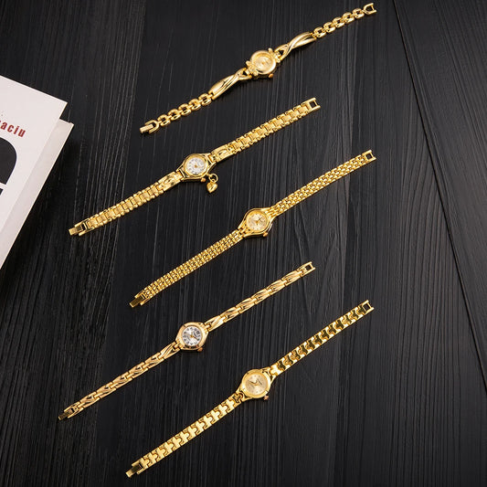 Luckacco Simple Elegant Small Women's Watches Luxury Brand Gold Wrist Watches for Women Ladies Quartz Watches for Girls montre femme