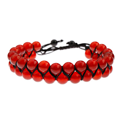 Luckacco Fashion Men Tiger Eye Natutal Stone Beaded Braided Bracelet Bangles Handmade Double Layer Lapis Lazuli Bracelets Hommes
