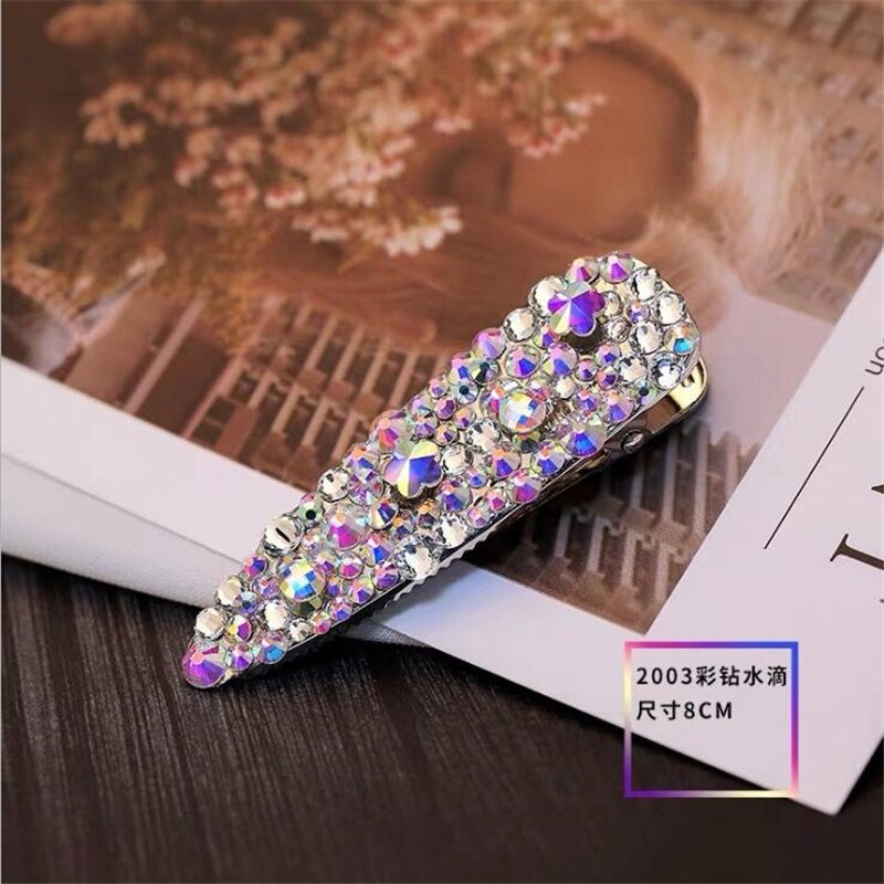 New Korean Fashion Colorful Rhinestone Crystal Pearl Cute Hairpins Barrettes Hair Clip For Girl Women's Hair Accessories - luckacco