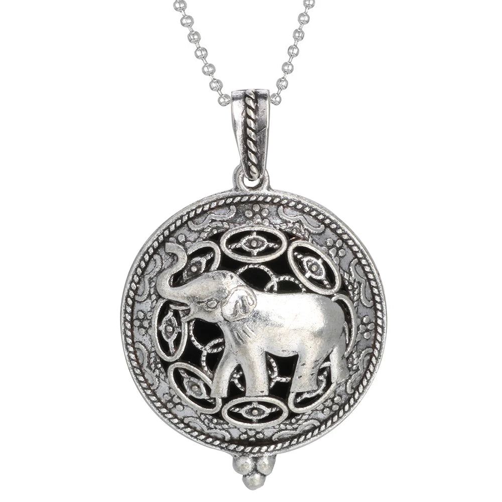 luckacco aromatherapy necklace tree of life diffuser jewelry vintage open locket pendant essential oil perfume aroma diffuser necklace