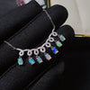 Luckacco Natural Opal Necklace, the latest design, colorful, affordable, 925 silver