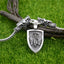 Nostalgia Archangel Michael Protect Us Saint Shield Pendant Wolf Head Amulet Talisman Metal Chain Viking Necklace Accessoires - luckacco