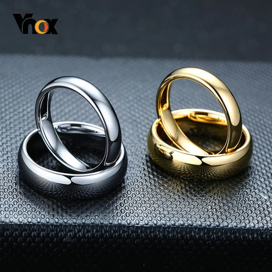 Luckacco Vnox Anti Scratch Tungsten Wedding Rings for Women Men Simple Classic Wedding Bands for Couples Basic Jewelry