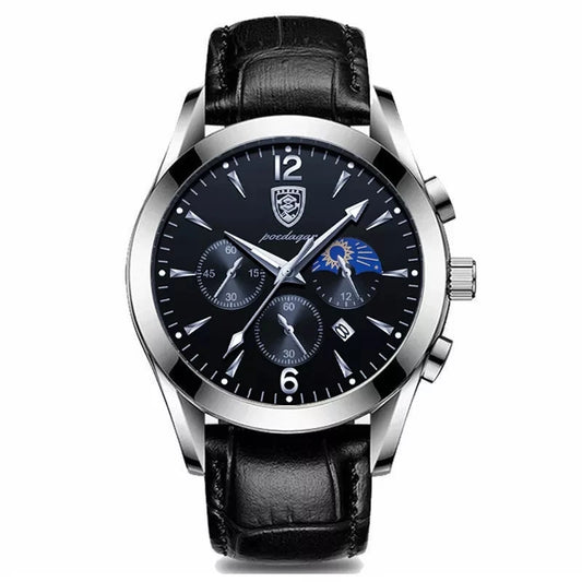 Luckacco POEDAGAR Men Watch New Top Brand Luxury Waterproof Luminous Sport Wristwatch Quartz Military Genuine Leather Relogio Masculino