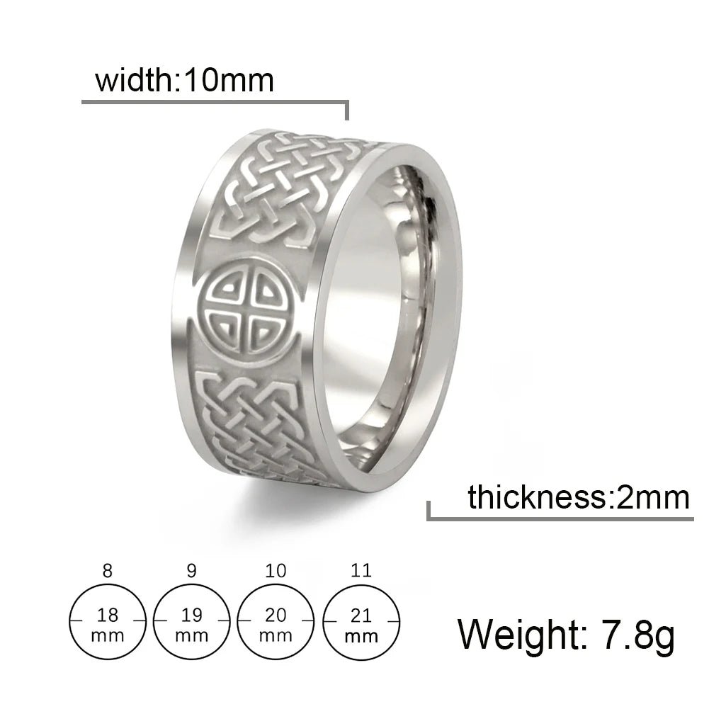 luckacco my shape stainless steel ring for men women nordic viking celtics knot finger rings vintage jewelry men's ring bague femme gift