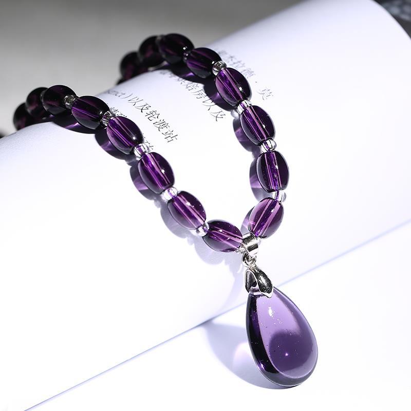 Amethyst Necklace Crystal Bracelet Crafts Crystals Decorativas Raw Stone Jewelry Women's Organic Material Feng Shui Piedras - luckacco