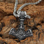 Nordic Stainless Steel Mjolnir Valknut Rune Scandinavian Viking Necklace With Valknut Gift Bag - luckacco