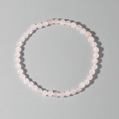 Luckacco 4MM Mini Rose Quartz Bracelet Energy Bracelets Tiny Bracelet Natural Stone Statement Bracelet Charm Beaded Couples Bracelets