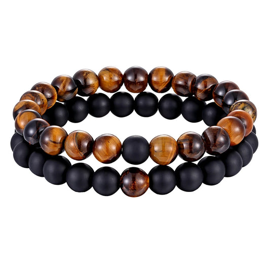 Luckacco XQNI Various Combination Styles Beaded Bracelets For Men & Women For Couples Jewelry Stretch Elastic Rope DIY Birthday Gift Box