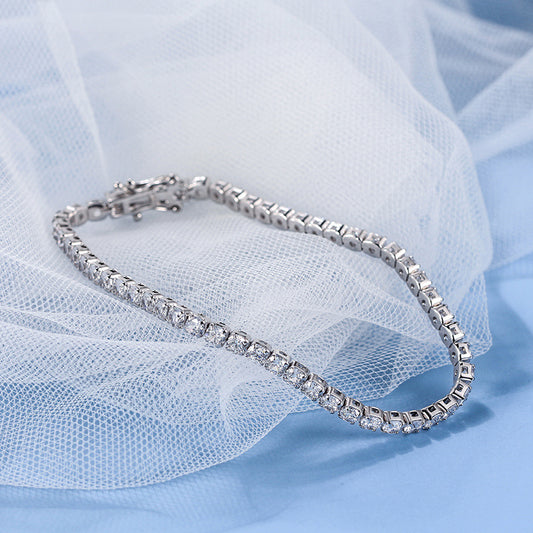 925 Sterling Silver Tennis Bracelet Single Row Cubic Zirconia CZ Stone bracelet Luxury Jewelry Gift for Women