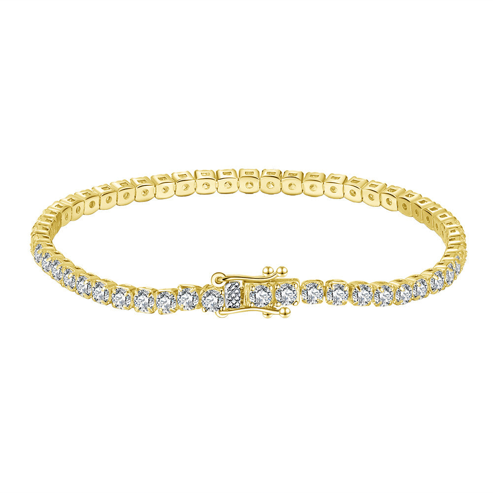 luckacco 华笙首饰 s925纯银手链 单排锆石 镶钻 bracelet 厂家直销 批发