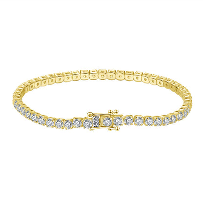Luckacco 华笙首饰 s925纯银手链 单排锆石 镶钻 bracelet 厂家直销 批发