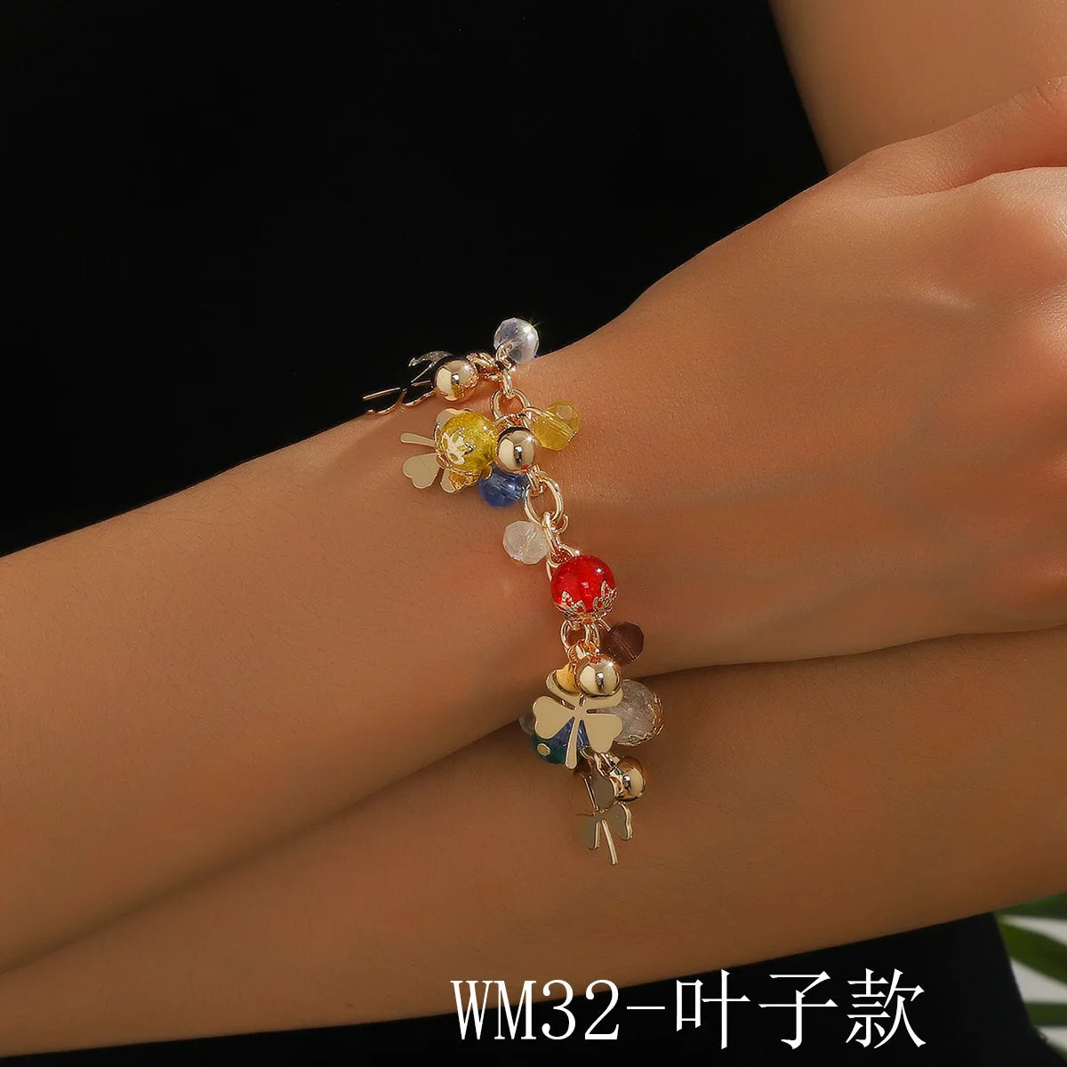 luckacco europe and the united states selling fashionable bohemian glass crystal mixed color multi-layer beaded chain bracelet women