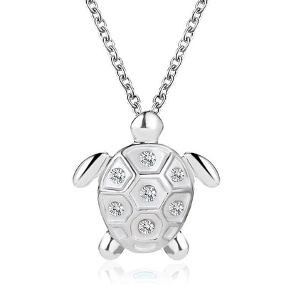 Luckacco New Style INS Fashion Tortoise Pendant Zircon Necklace Choker For Charm Woman Silver Color Punk Trendy Animal Neck Jewelry Gifts