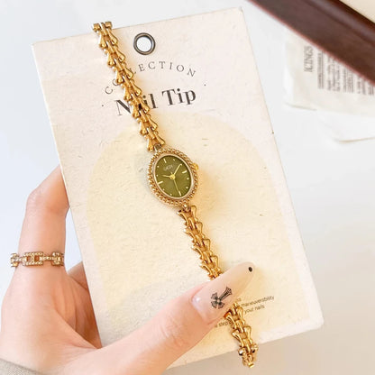 Luckacco Elegant Ladies Quartz Watch Gold Bracelet Small Wrist Clock Stylish Waterproof High Quality Watches for Women